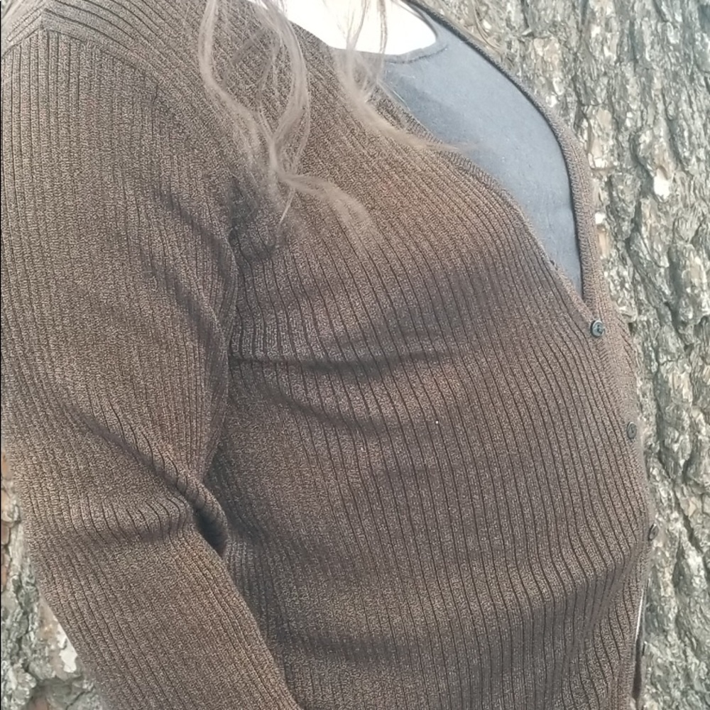 Brown shimmer cardigan